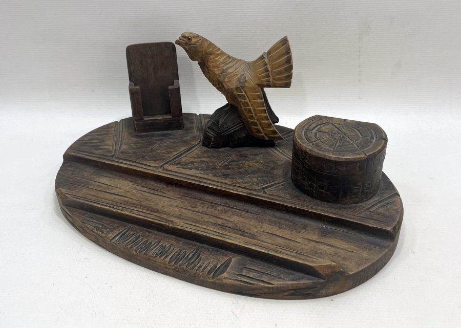 OSMANLI DÖNEMİ ÇOK NADİR EL OYMA AHŞAPTAN MAMUL YAZI TAKIMI - HOKKA