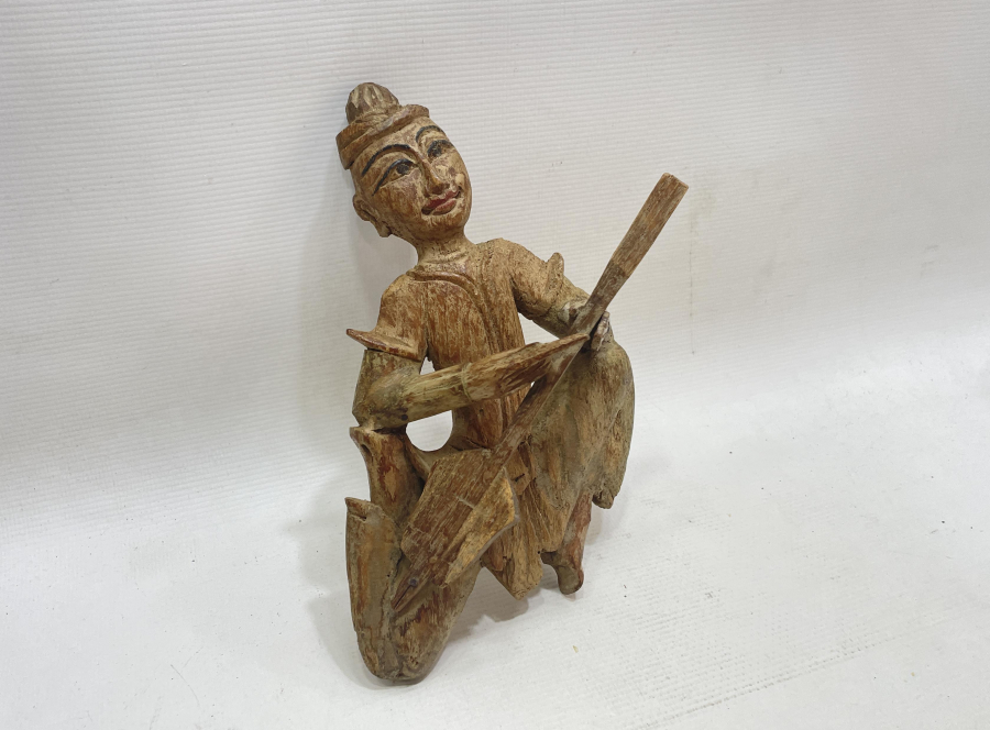 OSMANLI DÖNEMİ EL OYMA AHŞAPTAN MAMUL ÇOK NADİR OZAN FİGÜRÜ