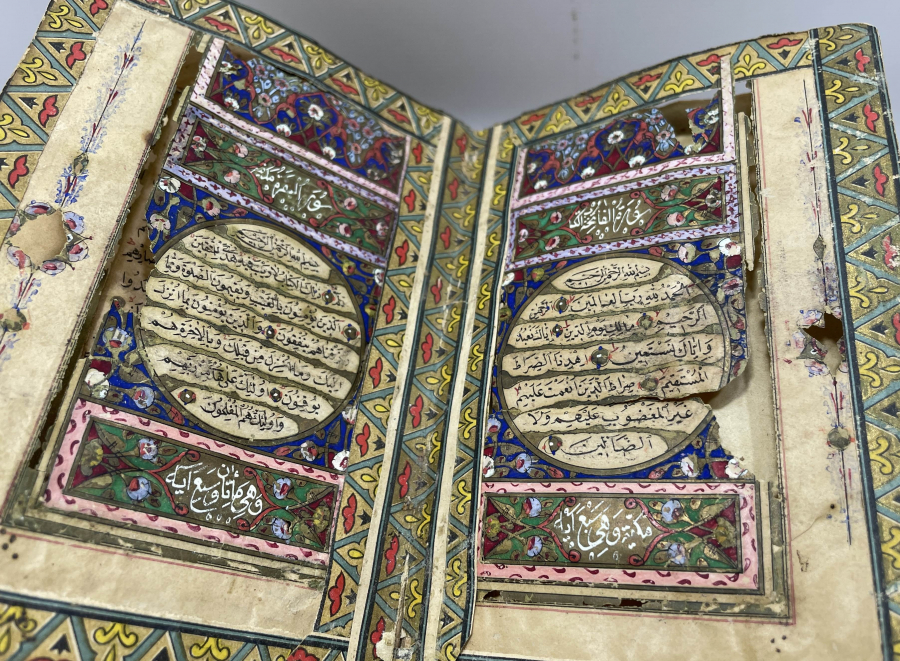 OSMANLI DÖNEMİ EL YAZMA ÇOK NADİR TEZHİPLİ KETEBELİ VE TARİHLİ KUR’AN -I KERİM