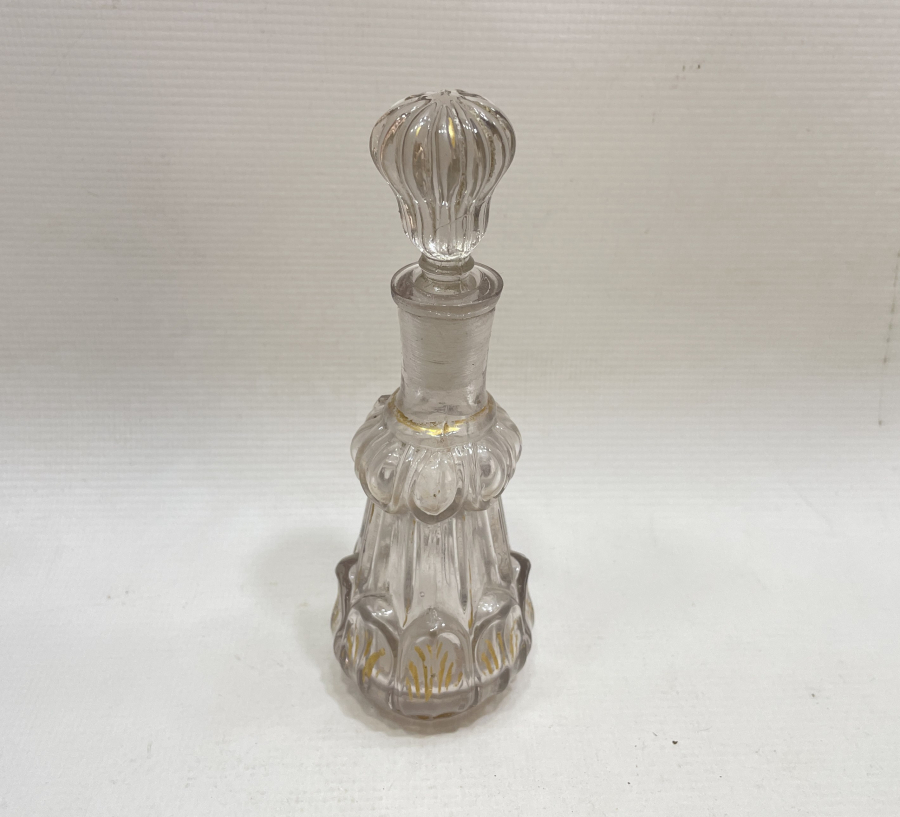 OSMANLI DÖNEMİ NADİR FORMDA ALTIN VARAKLI BEYKOZ İŞİ KOKU ŞİŞESİ