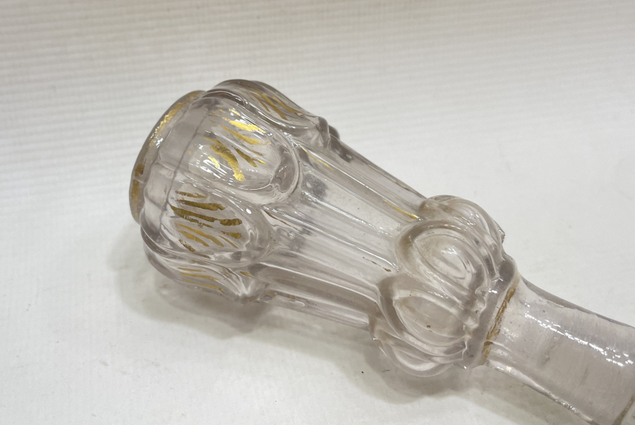 OSMANLI DÖNEMİ NADİR FORMDA ALTIN VARAKLI BEYKOZ İŞİ KOKU ŞİŞESİ