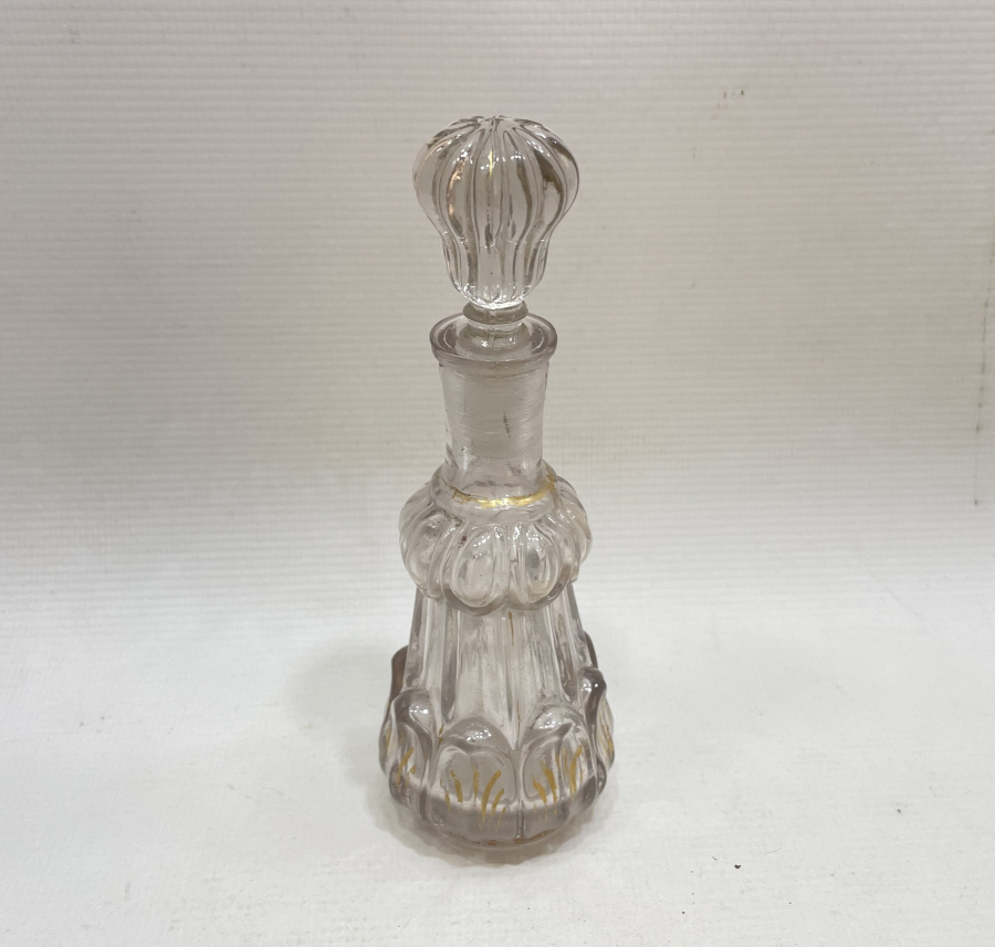 OSMANLI DÖNEMİ NADİR FORMDA ALTIN VARAKLI BEYKOZ İŞİ KOKU ŞİŞESİ