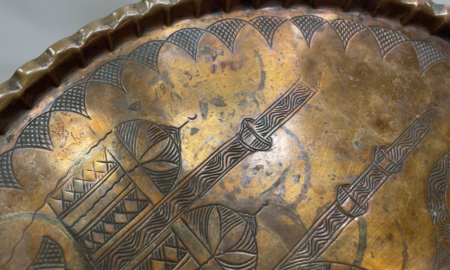 TAMAMI EL YAPIMI AYASOFYA GÖRSELLİ NADİR KAHVE TEPSİSİ