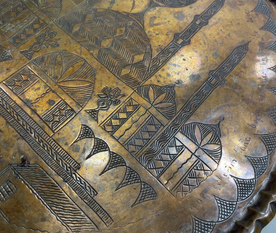 TAMAMI EL YAPIMI AYASOFYA GÖRSELLİ NADİR KAHVE TEPSİSİ