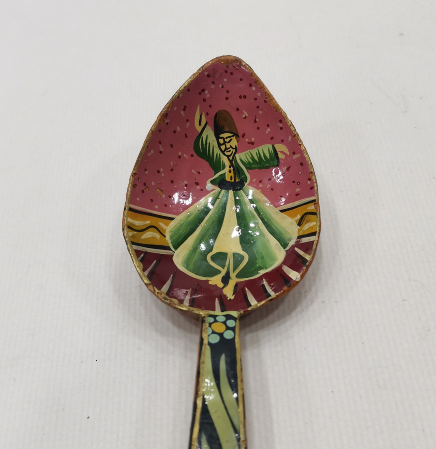 ANTİKA KONYA İŞİ EL BOYAMA MEVLEVİ KAŞIK