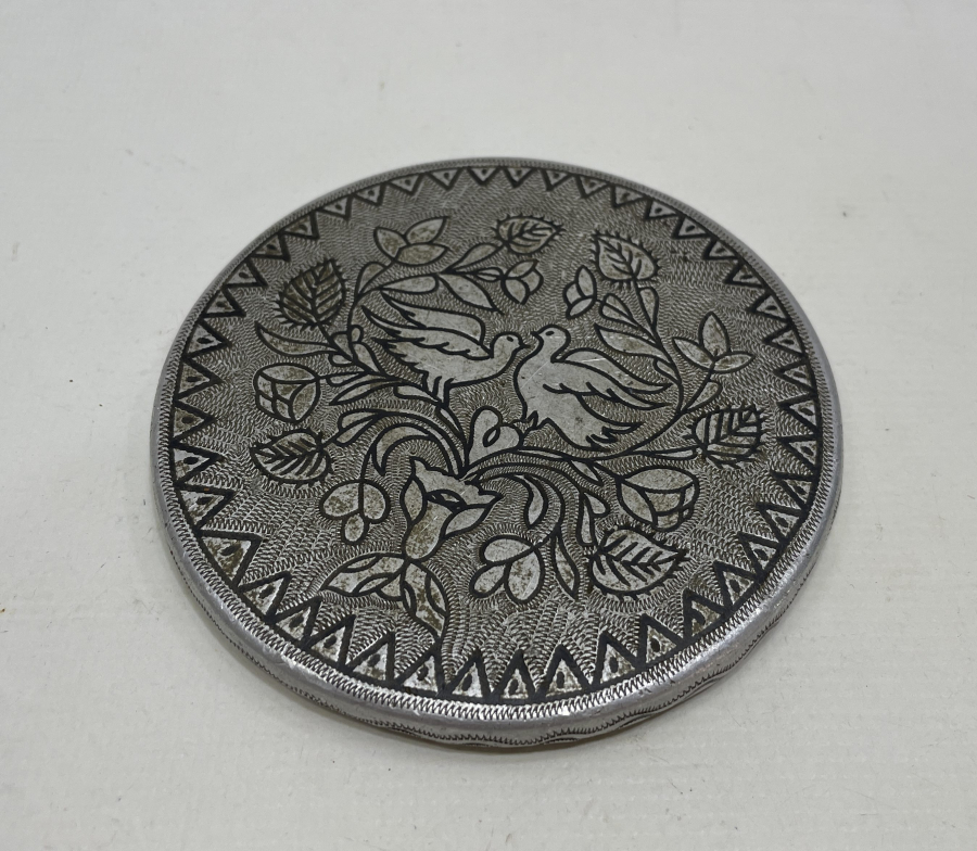 ÇİFTE KUMRULAR TEMALI ÇOK NADİR ESARET YADİGARI ESİR İŞİ OSMANLI AYNA