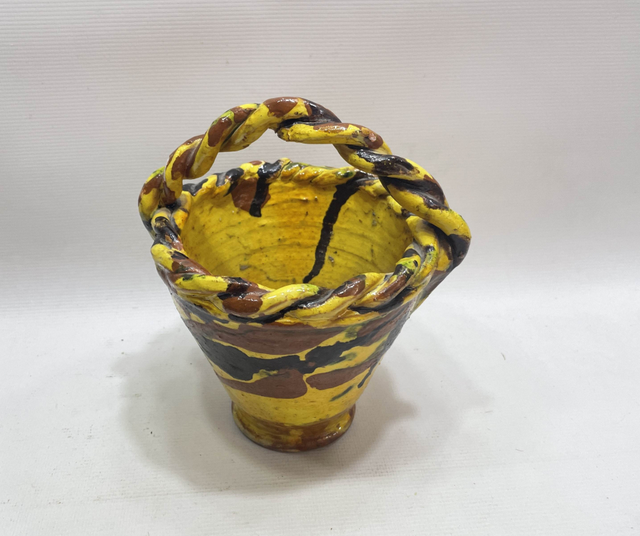 ÇİL KONDİSYONDA ÇOK NADİR ÇANAKKALE İŞİ GELİN ÇİÇEĞİ KOVASI