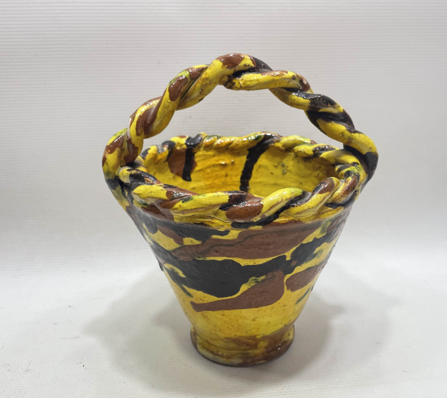 ÇİL KONDİSYONDA ÇOK NADİR ÇANAKKALE İŞİ GELİN ÇİÇEĞİ KOVASI