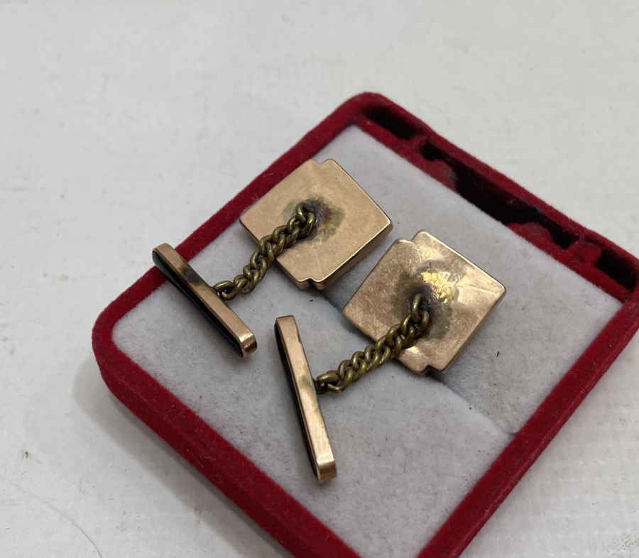 OLTU TAŞLI ANTİKA ALTIN KOL DÜĞMELERİ