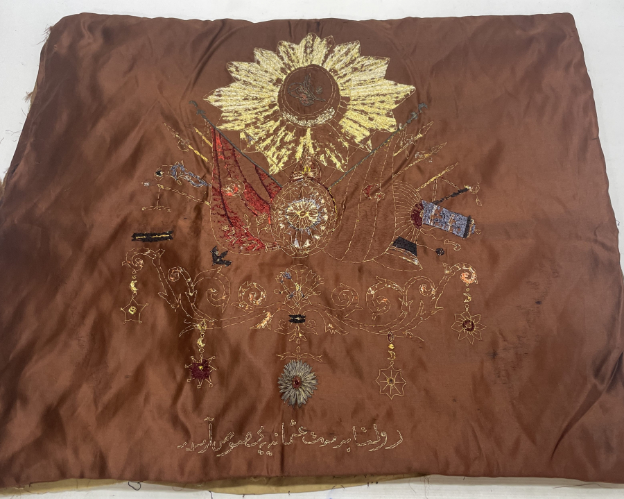 OSMANLI DEVLET ARMASI İŞLENMİŞ OSMANLI DÖNEMİ İPEK PANO