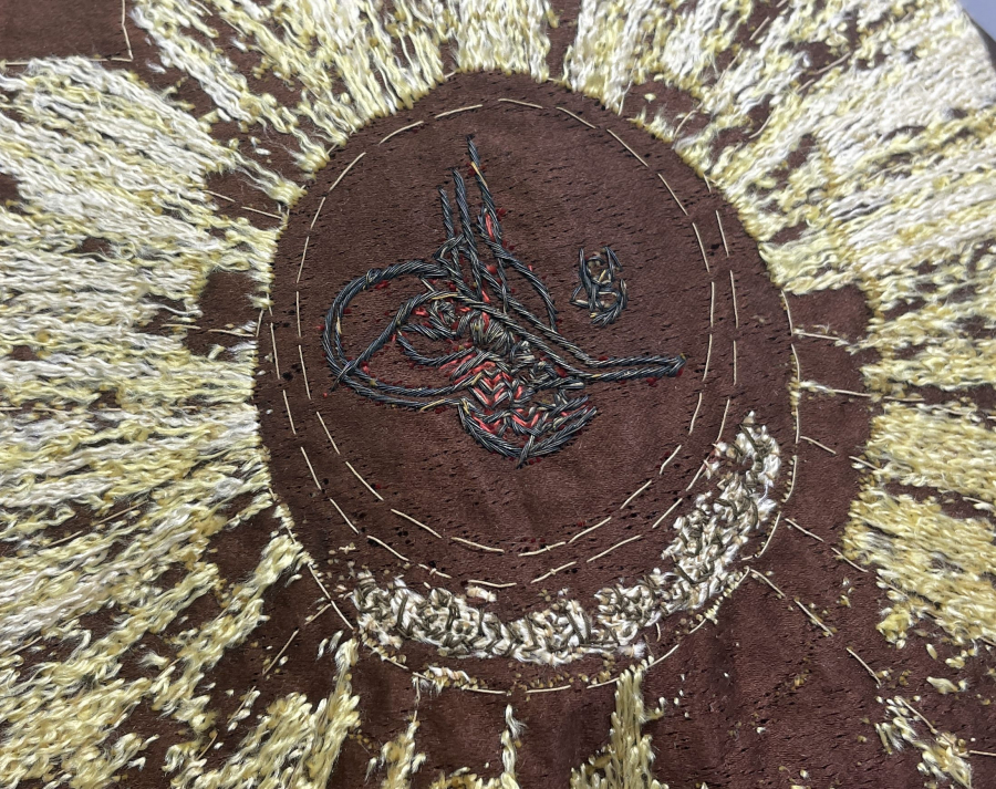 OSMANLI DEVLET ARMASI İŞLENMİŞ OSMANLI DÖNEMİ İPEK PANO