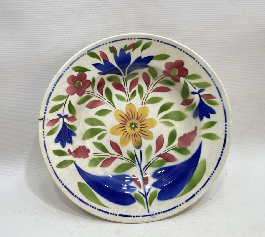 OSMANLI DÖNEMİ EL BOYAMA PORSELEN TABAK