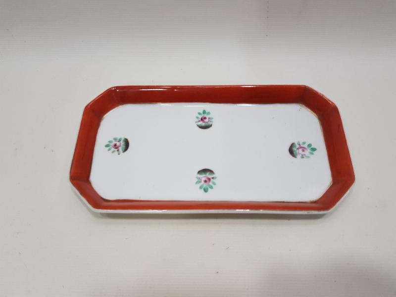 OSMANLI DÖNEMİ PORSELEN HATTAT HOKKA TEPSİSİ