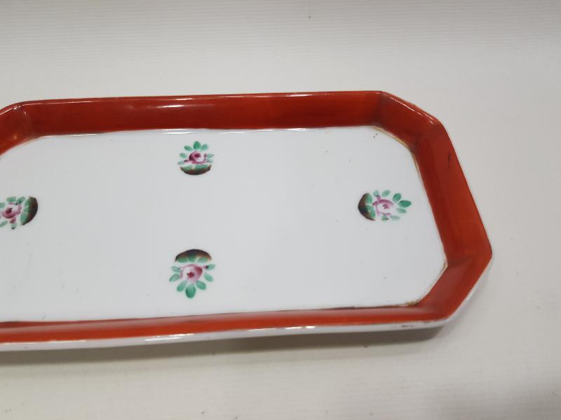 OSMANLI DÖNEMİ PORSELEN HATTAT HOKKA TEPSİSİ