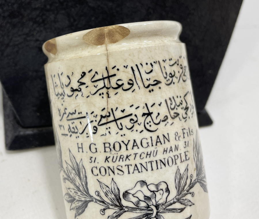 OSMANLI DÖNEMİ ÜZERİ OSMANLICA YAZILI ÇOK NADİR BOYA KUTUSU