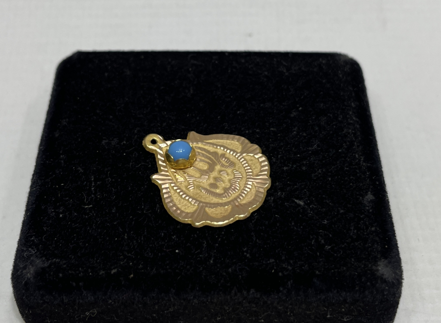 TURKUAZ TAŞLI ARMUDİ ALTIN NAZARLIK