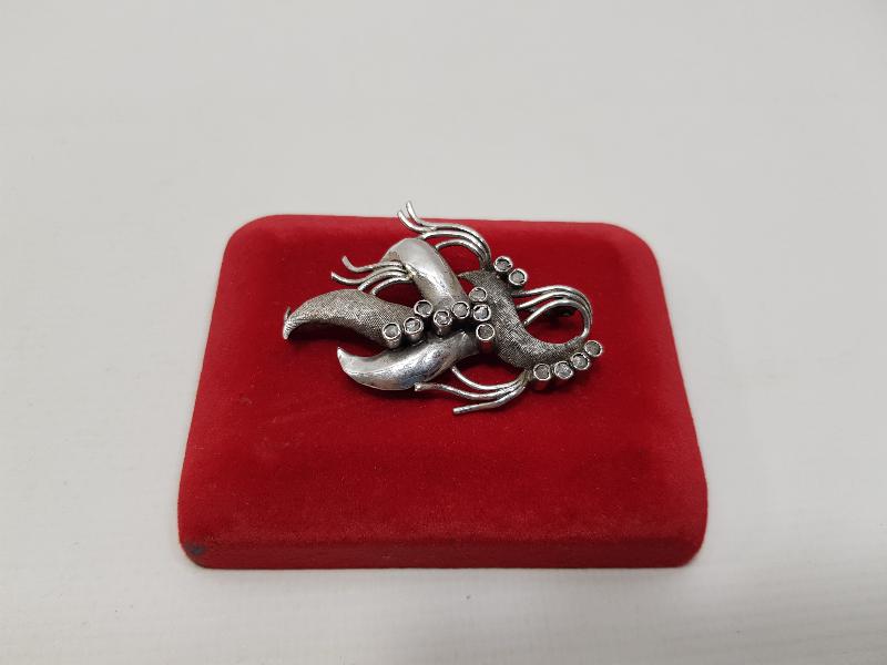 ÇOK NADİR FORMDA ANTİKA ELMAS BROŞ