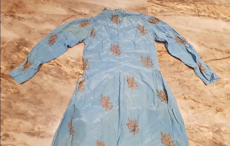 OSMANLI DÖNEMİ ALTIN SIRMA İŞLEMELİ NİŞANLIK ELBİSE