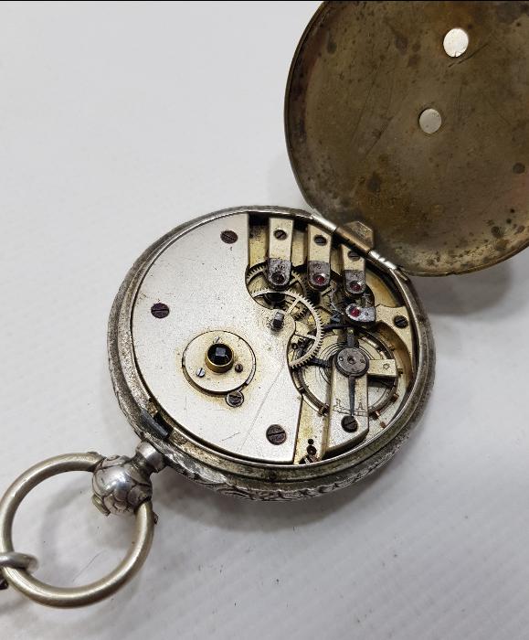 OSMANLI KADRANLI LE ROY MARKA GÜMÜŞ CEP SAATİ