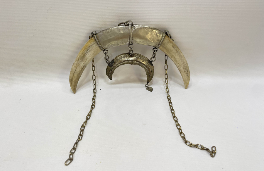 OSMANLI DÖNEMİ ÇİFT HİLALLİ MAMUL ŞAMAN İŞİ BÜYÜK BOY AT SÜSÜ