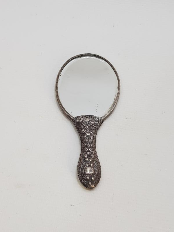 ANTİKA GÜMÜŞ EL AYNASI 