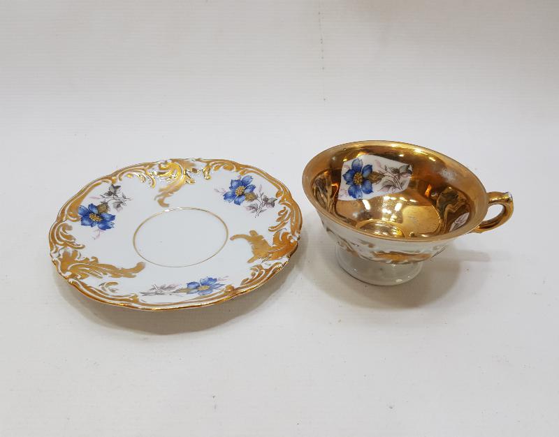 OSMANLI DÖNEMİ KPM MARKA ALTIN YALDIZLI ANTİKA FİNCAN