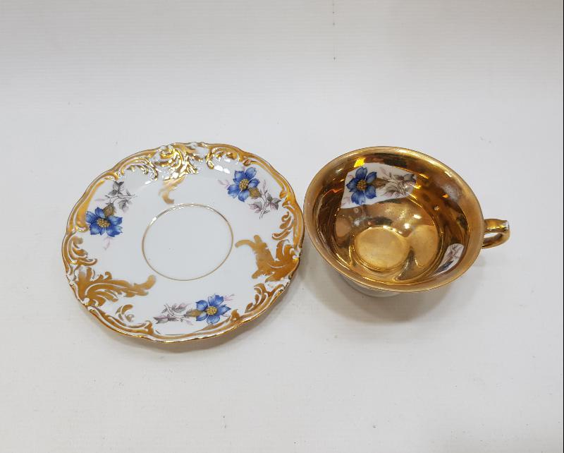 OSMANLI DÖNEMİ KPM MARKA ALTIN YALDIZLI ANTİKA FİNCAN