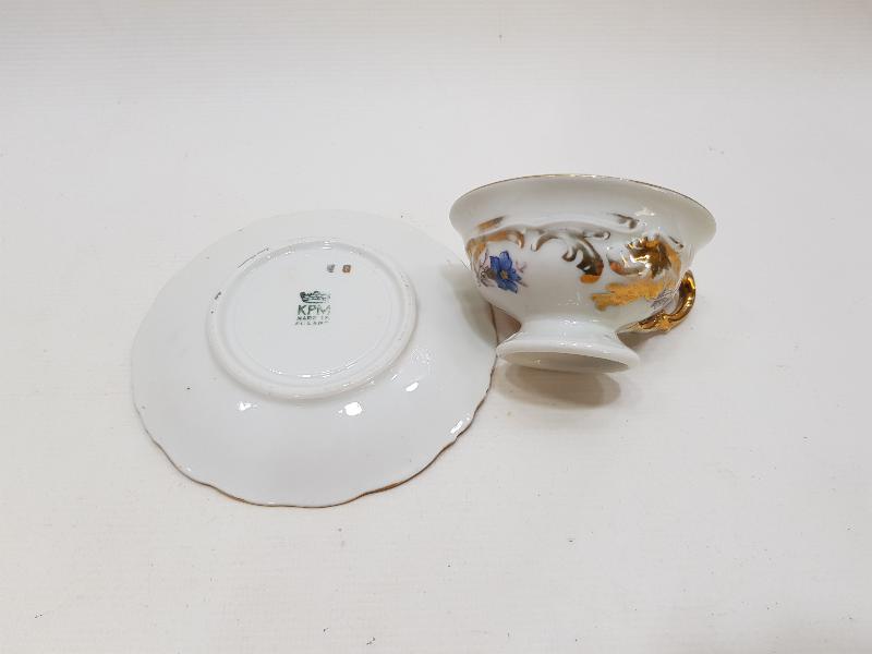 OSMANLI DÖNEMİ KPM MARKA ALTIN YALDIZLI ANTİKA FİNCAN