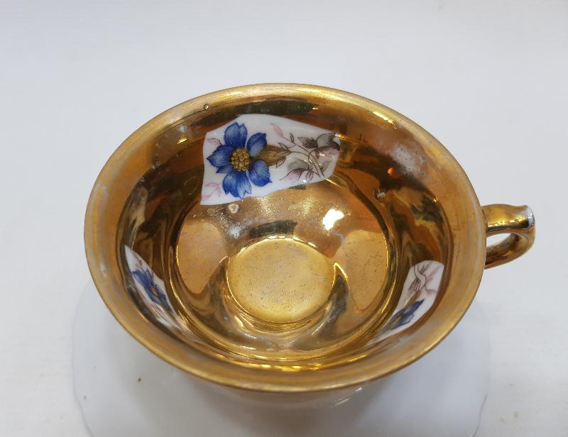 OSMANLI DÖNEMİ KPM MARKA ALTIN YALDIZLI ANTİKA FİNCAN