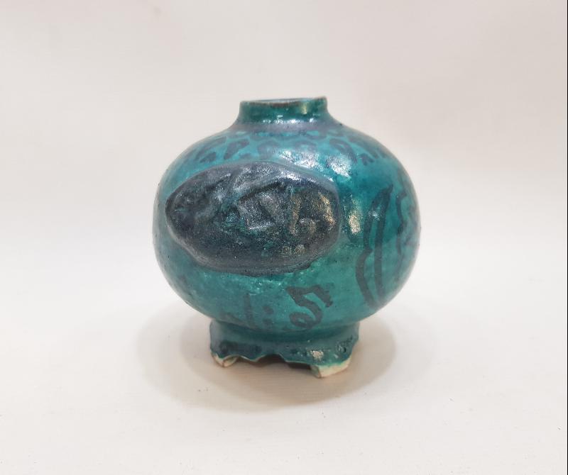 SANATÇI İŞİ OSMANLICA YADİGAR YAZILI KÜTAHYA SERAMİK LAMBA