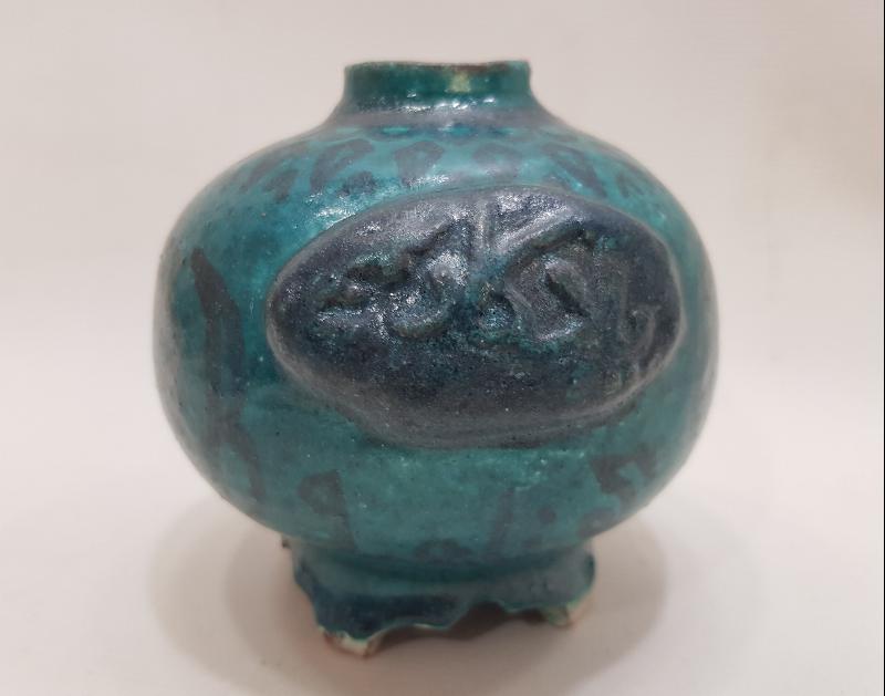 SANATÇI İŞİ OSMANLICA YADİGAR YAZILI KÜTAHYA SERAMİK LAMBA