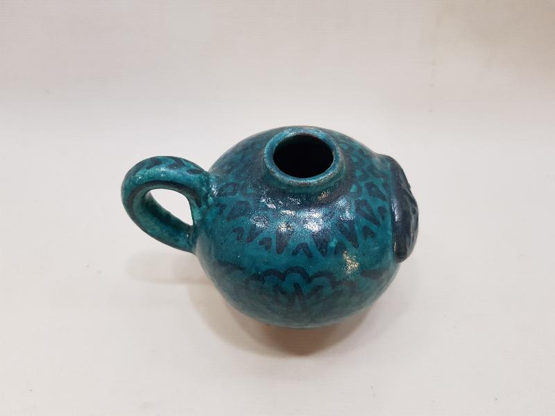 SANATÇI İŞİ OSMANLICA YADİGAR YAZILI KÜTAHYA SERAMİK LAMBA