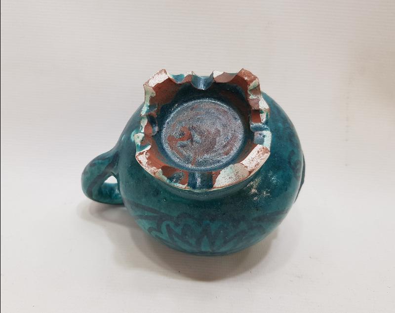 SANATÇI İŞİ OSMANLICA YADİGAR YAZILI KÜTAHYA SERAMİK LAMBA