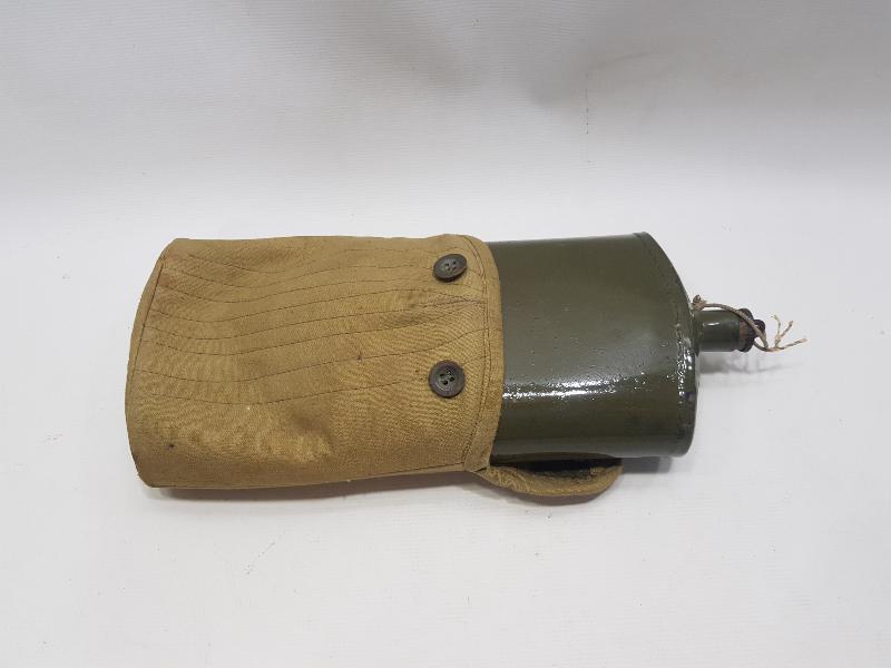 1. DÜNYA SAVAŞI ORJİNAL KILIFINDA EMAYE OSMANLI SUBAY MATARASI