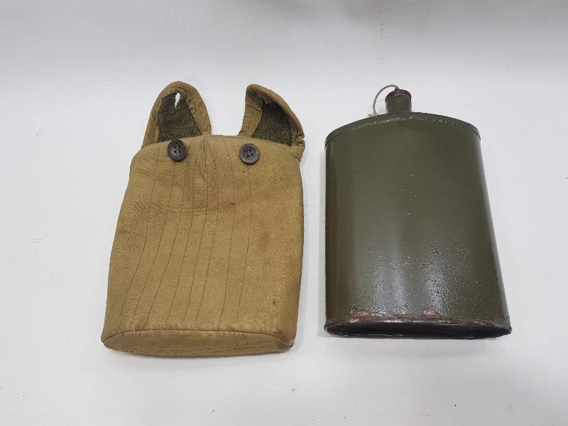 1. DÜNYA SAVAŞI ORJİNAL KILIFINDA EMAYE OSMANLI SUBAY MATARASI