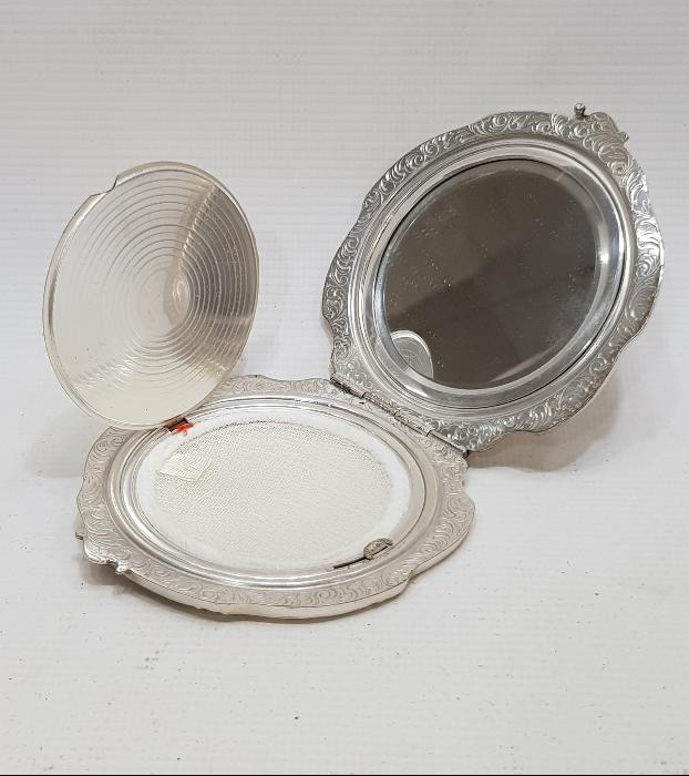 ANTİKA GÜMÜŞ KAPLAMA PUDRİYER