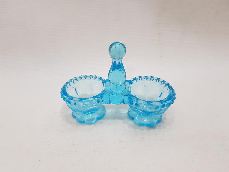 ANTİKA MAVİ KRİSTAL TUZLUK BAHARATLIK 