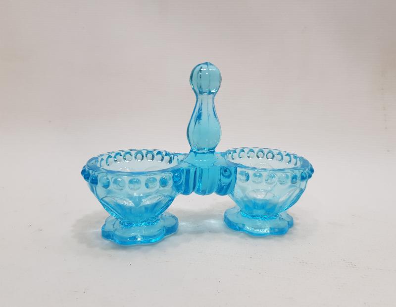 ANTİKA MAVİ KRİSTAL TUZLUK BAHARATLIK 