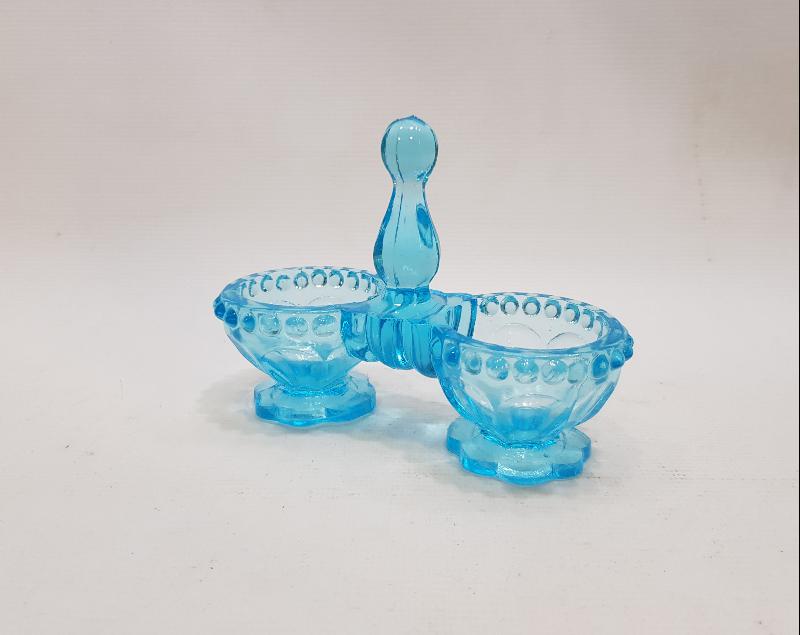 ANTİKA MAVİ KRİSTAL TUZLUK BAHARATLIK 