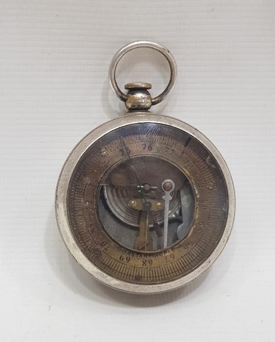 CONSTANTINOPLE YAZILI GÜMÜŞ KAPLAMA BAROMETRE