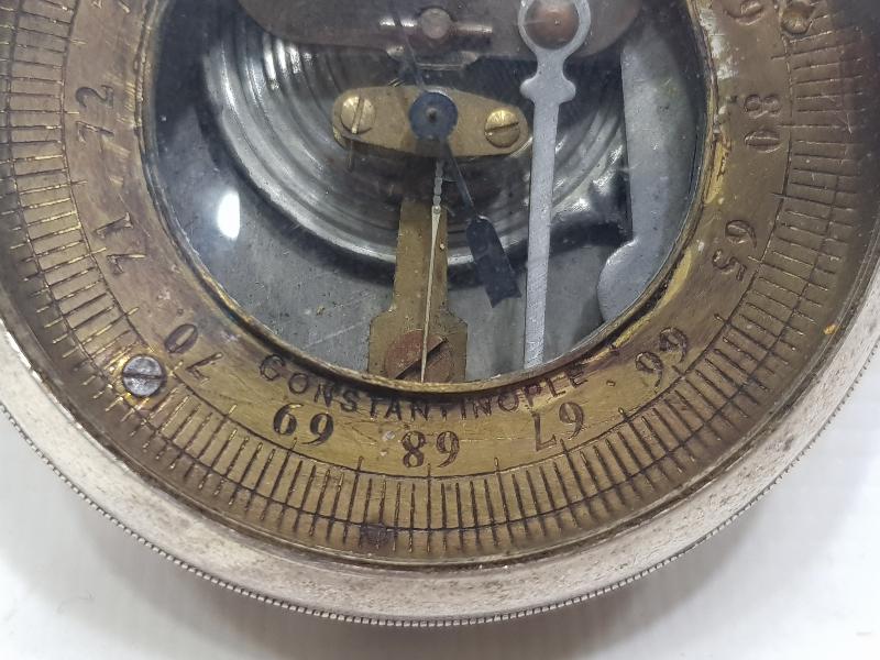 CONSTANTINOPLE YAZILI GÜMÜŞ KAPLAMA BAROMETRE