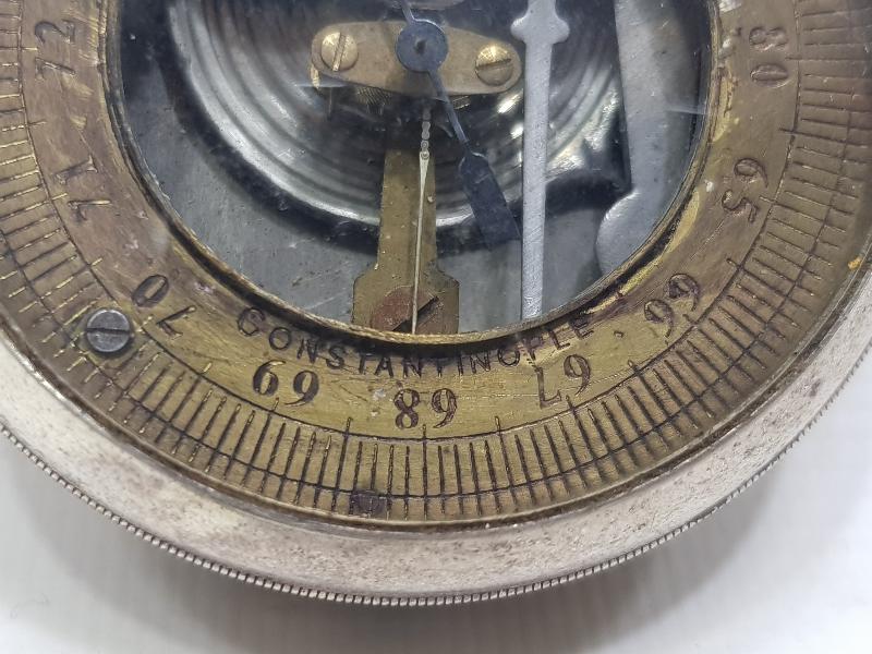 CONSTANTINOPLE YAZILI GÜMÜŞ KAPLAMA BAROMETRE