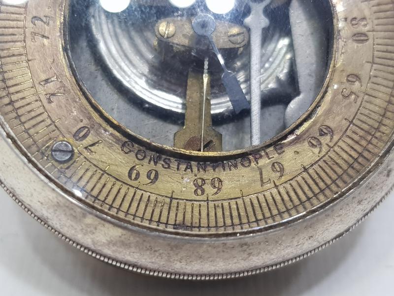 CONSTANTINOPLE YAZILI GÜMÜŞ KAPLAMA BAROMETRE