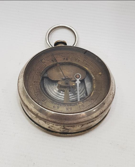 CONSTANTINOPLE YAZILI GÜMÜŞ KAPLAMA BAROMETRE