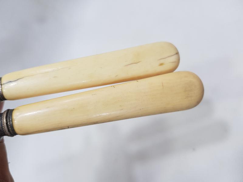 OSMANLI DÖNEMİ FİL DİŞİ SAPLI SERVİS ÇATAL BIÇAĞI