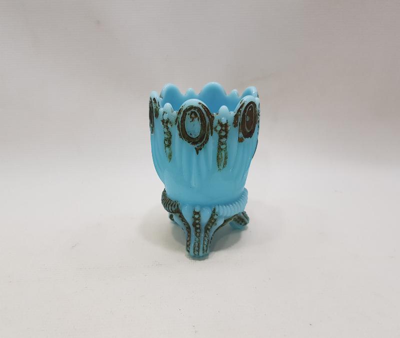 OSMANLI DÖNEMİ MAVİ RENKLİ OPAL BARDAK