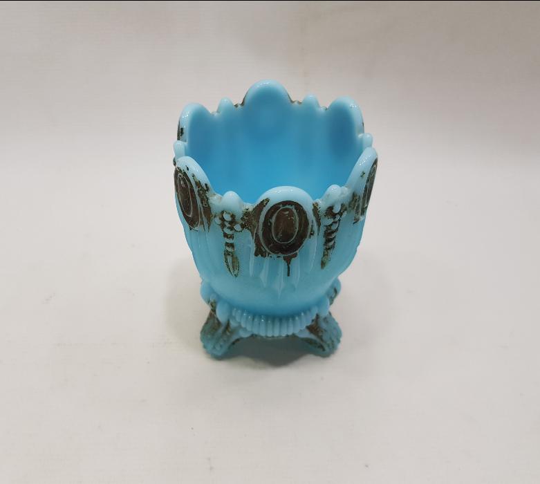 OSMANLI DÖNEMİ MAVİ RENKLİ OPAL BARDAK