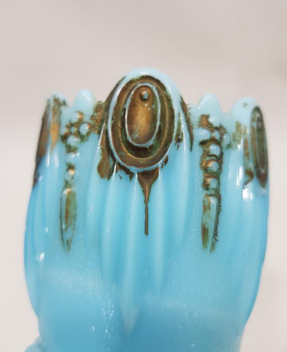 OSMANLI DÖNEMİ MAVİ RENKLİ OPAL BARDAK