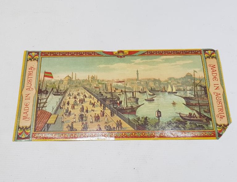 GALATA KÖPRÜSÜ RESİMLİ OSMANLI FES ETİKETİ