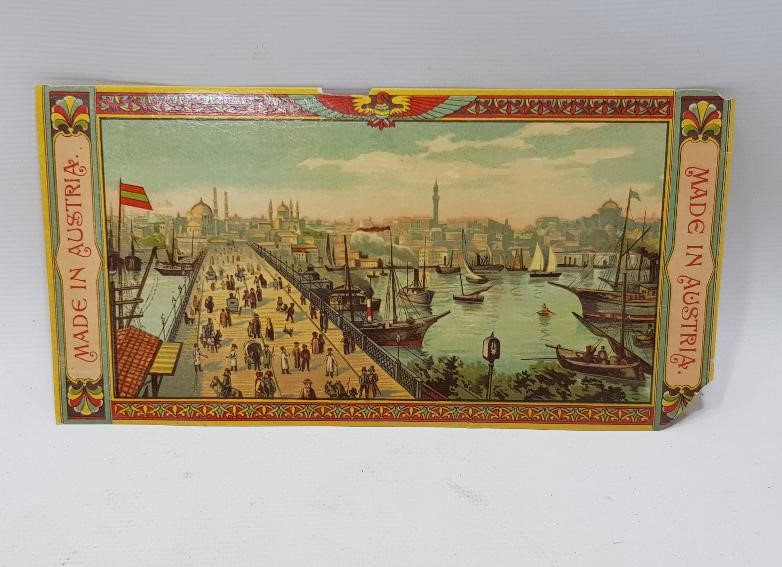 GALATA KÖPRÜSÜ RESİMLİ OSMANLI FES ETİKETİ